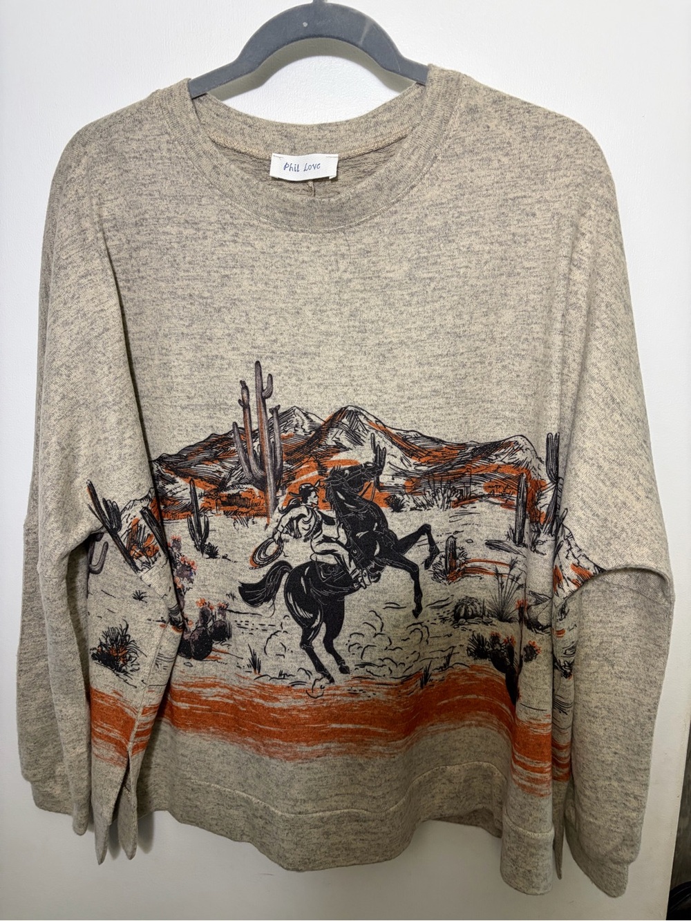 Women’s Phil love western oversized tunic cowboy horse one size